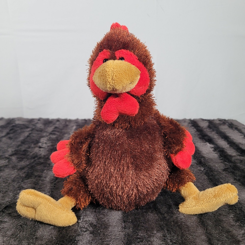 Ganz Webkinz Rooster HM346 Brown Red Plush Stuffed Animal Retired Toy